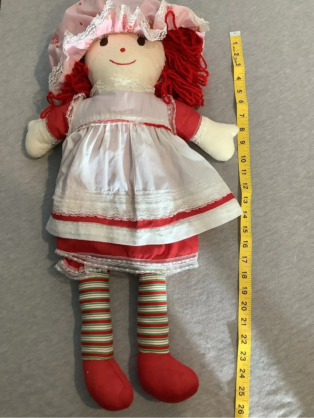 Vintage Strawberry Shortcake Handmade Cloth Fabric Stuffed Retro Toy Doll